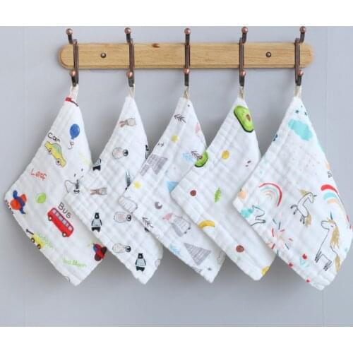 5pcs/lot Cotton gauze square towel six-layer Bibs Infant Handkerchief Bathing Feeding Face Washcloth Wipe burp cloths30*30cm