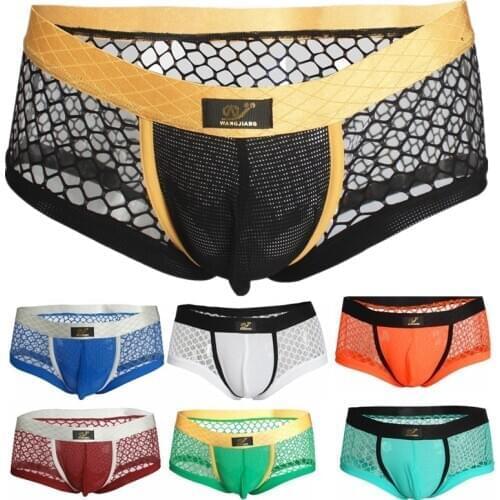 Summer Mens Underwear Briefs Mens Sexy Openwork Bikini Briefs Man Breathable Underpants Mens Sexy Youth Bikini Briefs Underwear