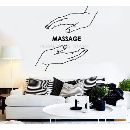 Massage Wall Decal Spa Center Hand Beauty Salon Relax Time Health Therapy Room Decor Door Window Vinyl Stickers Art Mural 1461