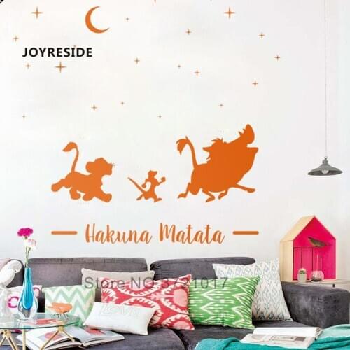 JOYRESIDE Simba Cute Lion King Wall Decals Hakuna Matata Design Wall Stickers Home KidS Room Decoration Wall Sticker Star WM161