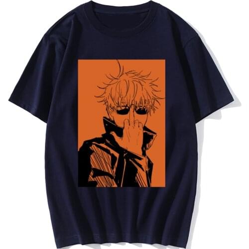 Male Jujutsu Kaisen JJK T-Shirt Fashion Anime Characters Tshirt Short Sleeve Unique T Shirt 100% Cotton Tee Clothing