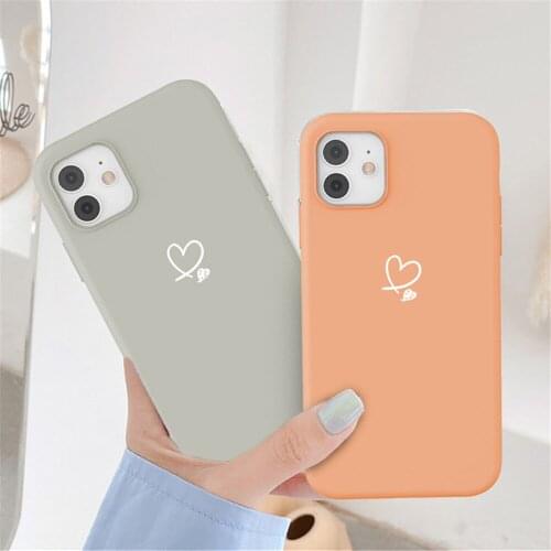 Candy Color For iPhone 12 12Pro Max Love Heart Phone Case For iPhone 11 Pro Max X XR XS Max 7 8 Plus SE 2020 Soft TPU Back Cover