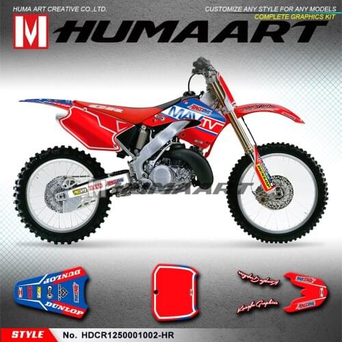 HUMAART Personalized Graphics Racing Stickers Sports Vinyl Decals Kit for CR125 CR250 CR 125 250 2000 2001