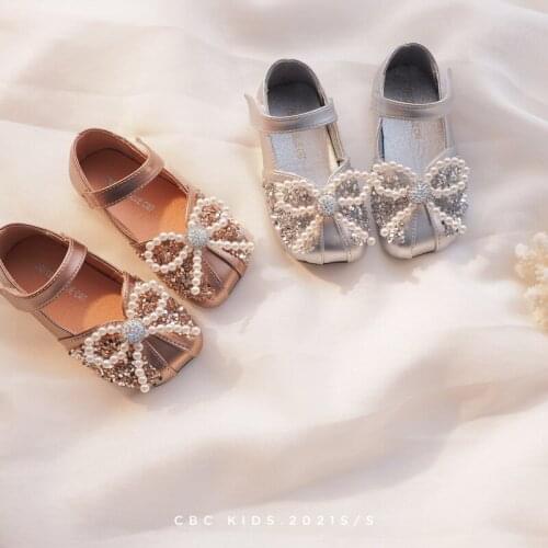 2021 high quality new spring new pearl shining princess shoes soft sole fashion girls' shoes comfortable shoes childrens shoes