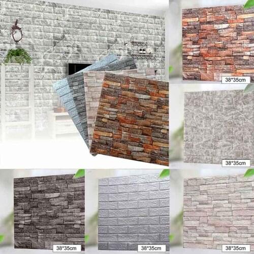 Wallpaper 10pcs 3D Tile Brick Wall Sticker Waterproof Foam Panel Wallpaper s