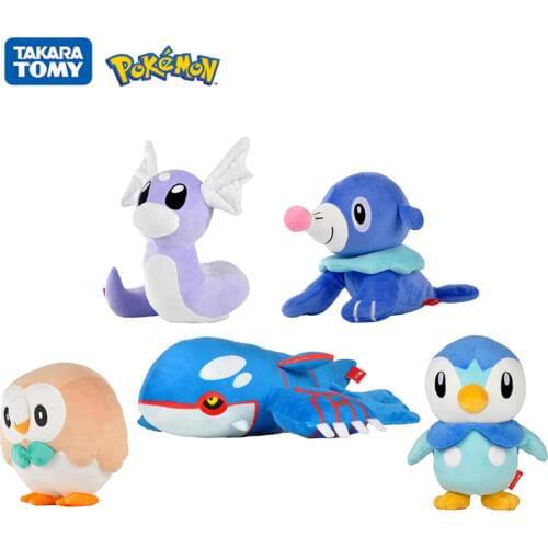 Original Pokemon Kawaii Pikachu Cartoon Popplio Piplup Owl Animal Anime Stuffed Plush Toys Dolls For Girl Toys Children Gift