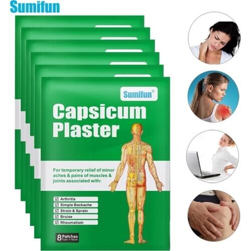 Sumifun 8/24/40 Pcs Capsicum Plaster Chinese Medicine Pain Relief Patch Mitigate Muscle Strain Sprain Backache Wrist Arthritis