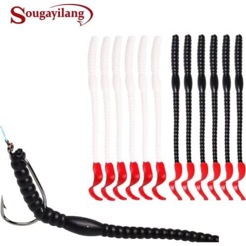 Sougayilang 20pcs Fishing Lure Artificial Soft Bait 2.5g/0.08oz Long Curly Rubber Silicone Bait Tackle Pesca Isca