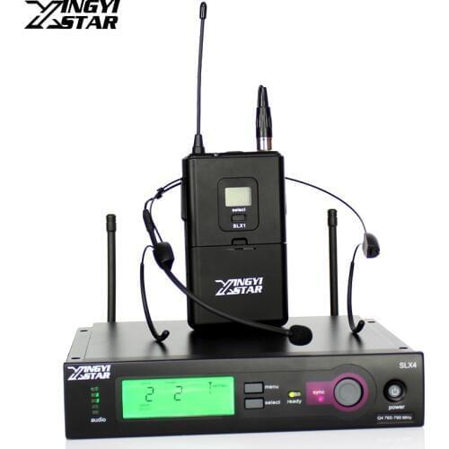 Professional UHF Wireless Headset Microphone Double Earhook Cordless Receiver Mic For SLX4 SLX24 Teaching Karaoke Mixer Audio PC