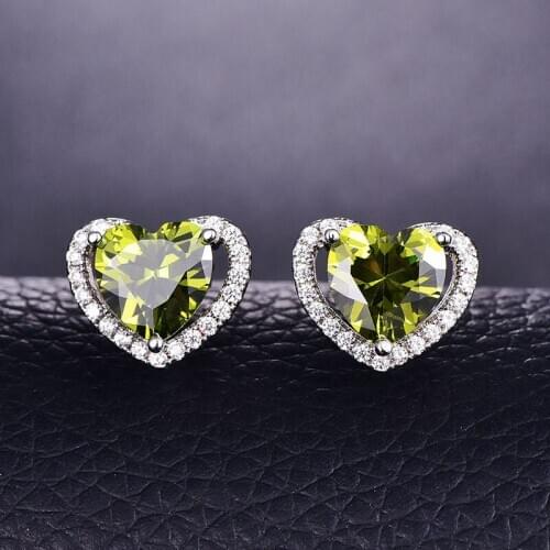 Luxury Classic Romantic Jewelry AAA Zircon Heart Stud Earrings For Women Elegant Wedding Silver Color Earrings Jewelry Ladies