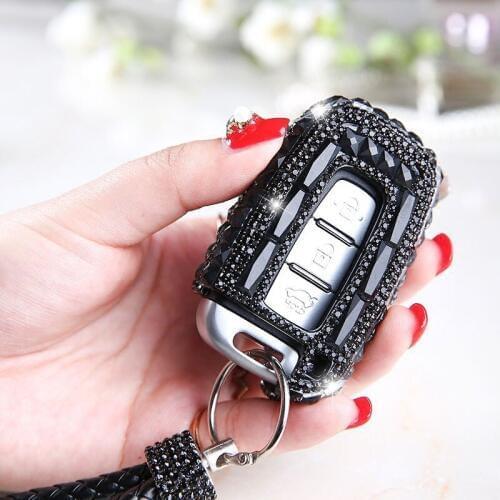 Luxury Diamond bling car key case cover/ key shell holder shell keychain for Hyundai KIA K2 K5 IX35 Woman Accessories