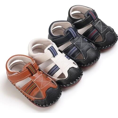 New Infant Baby Shoes Baby Boy Shoes Toddler Flats Summer Sandal Anti Kick Soft Rubber Sole Anti-Slip Crib Shoes First Walker