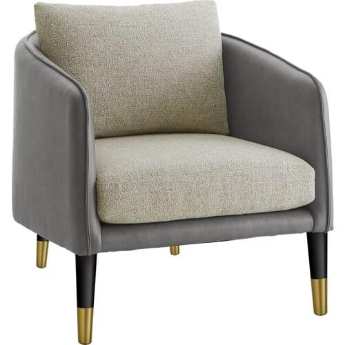 Nordic Wrought Iron Single Sofa Chair Modern Minimalist Light Luxury Backrest Chair Home Small Apartment Balcony Lounge Chair