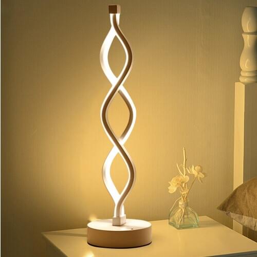 Spiral LED Table Lamp Curved LED Desk Lamp Contemporary Minimalist Design Light Acrylic Curve Design Modeling White/Warm Lamp