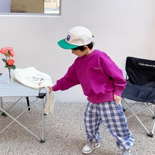 Boys Sweatshirts 2021 Spring New Childrens Casual Letter Print Pullover Korean Cotton Loose Hoodies For Boy Kids Clothing Tops