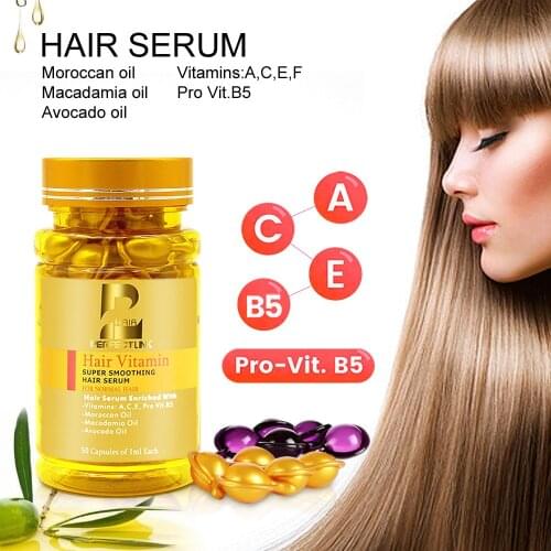 Magical Treatment Hair Mask Repair Damaged Hair Serum Moroccan Oil&Vitamin Capsule Restore Soft Hair 50pcs Keratin Hair Care