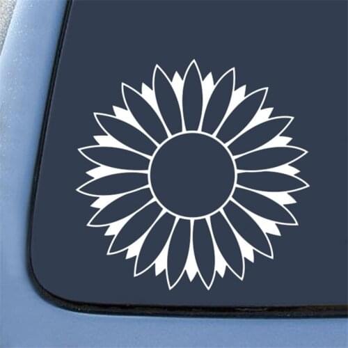 Bargain Max Flower Sunflower White accessories sticker free sticker window sticker pvc vinyl stickers