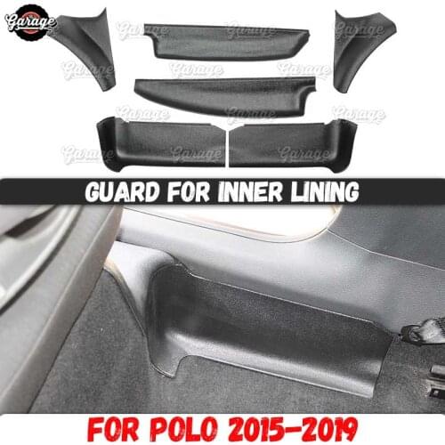 Guards of inner door sills for Volkswagen Polo Sedan 2015-2019 ABS plastic accessories protect of carpet car styling tuning