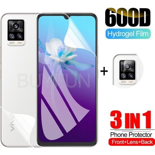 Protective 3-in-1 Hydrogel Film For Vivo V20 SE Screen Protector Camera Lens Glass for vivo y20 y20i v y 20 screen Lens film