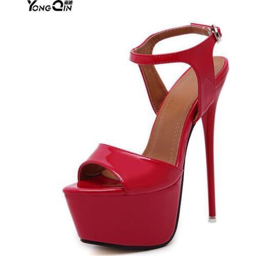 New 2017 Fashion Peep Toe High-heeled Sandals Sexy Open Toe 16CM High Heels Sandals Party Dress Women Shoes