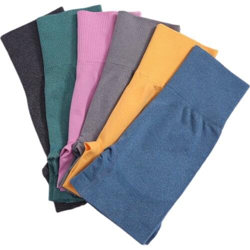 Women Solid High Waist Yoga Sport Shorts Gym Fitness Push up Seamless Leggings New Running Workout Training Short Pants Bottoms