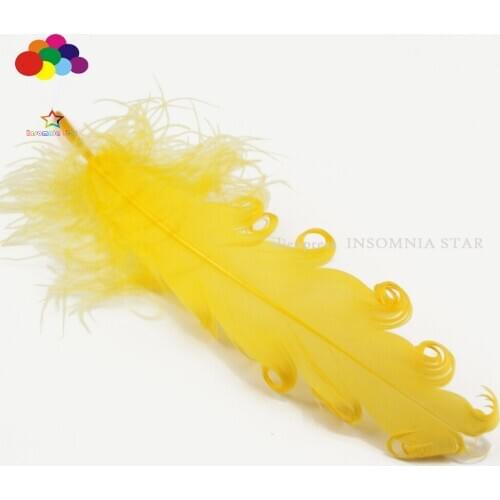 100 Pcs Curry Curly Goose Feathers 15-20 CM/6-8inch Carnival Wedding Halloween Christmas Wedding Costumes Decorative Feather