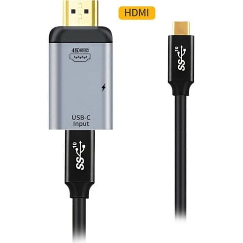 100W 10Gbps Cable & USB-C Type C Female Source to HDMI Sink HDTV & PD Power Adapter 4K 60hz 1080p for Phone & Laptop