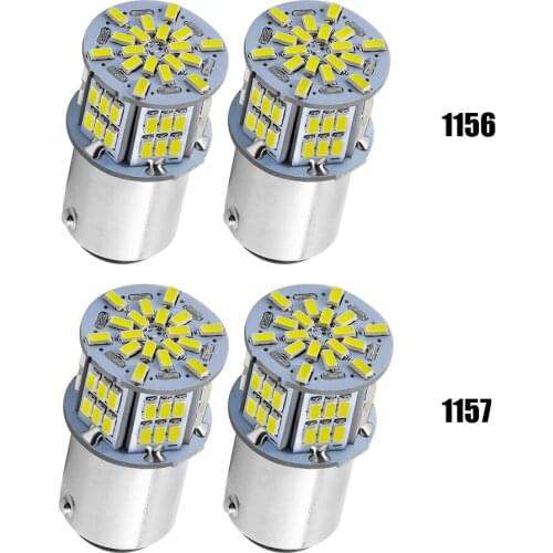 2pcs Canbus 1156 1157 LED Built-In Intelligent Constant Current IC Driver 1080LM 54SMD for Car Brake Spare Light Bulb