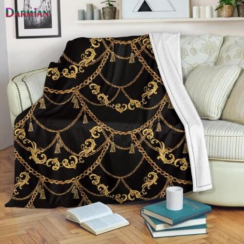 DARMIAN 2021 European Style Printing Fleece Blanket Travel Throw Blanket Cozy Sherpa Blanket Sofa Warm Thin Quilt for Adult Kids