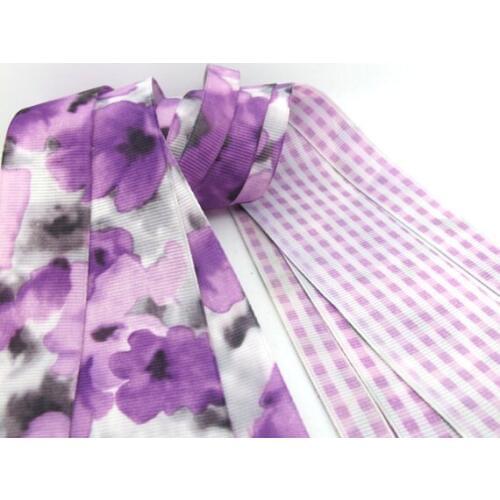 4 Widths|Floral Printed Grosgrain Printed Ribbon|Double Sided|Checkered|Colorful|Craft Supplies Bow Embellishment