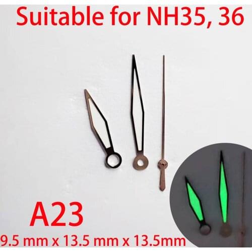 A23 suitable for NH35 watch pointers, watch accessories hand green/blue super luminous watch custom accessories NH36