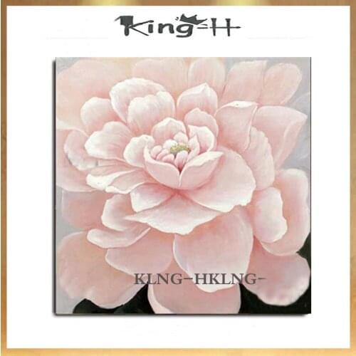 Alta calidad 100% pintado a mano lienzo pintura al óleo cuchillo flor pintura al óleo sobre lienzo decoración del hogar azul flo