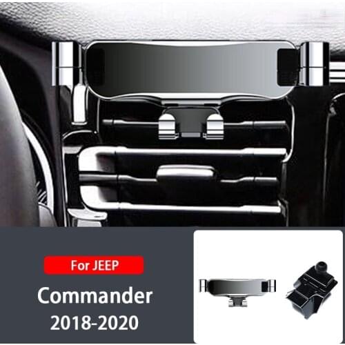 Car Mobile Phone Holder Air Vent Outlet Clip GPS Stand Gravity Navigation Bracket For Jeep Commander 2018 2019 2020 Accessories