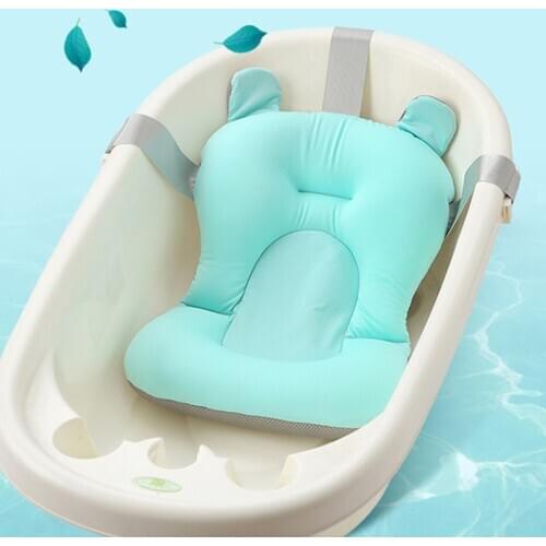 Baby Shower Bath Tub Pad Non-Slip Bathtub Seat Support Mat Newborn Safety Security Bath Support Cushion Foldable Soft Pillow