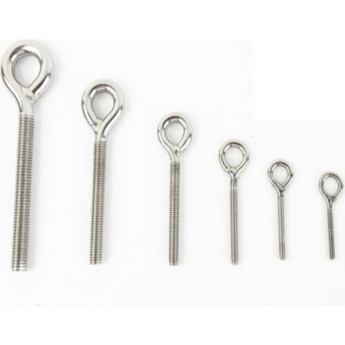 1pcs M6 M8 M10 M12 M14 304 Stainless Steel Sheep Eye Screw Bolt Ring Hook Screws with 1pcs nuts