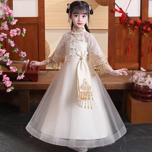 Autumn And Winter Girls' Hanfu Super Immortal Tang Costume Thickened New Years Dress Stage Costume Party Evening Dress