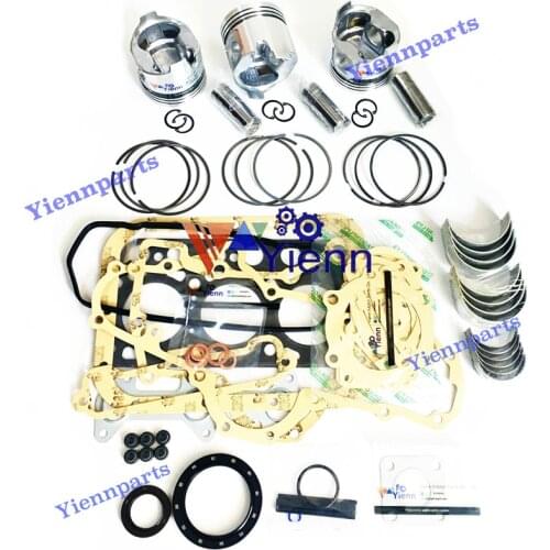 For Mitsubishi S3L S3L2 Overhaul Rebuild Kit Piston with Ring set Full Gasket Set For Peljob EB250 EB300 EB306 Mini excavators