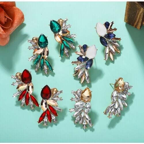 Dvacaman Wedding Bridal Luxury Crystal Statement Earrings Women 2020 Handmade Rhinestone Dangle Drop Earrings Wholesale Jewelry