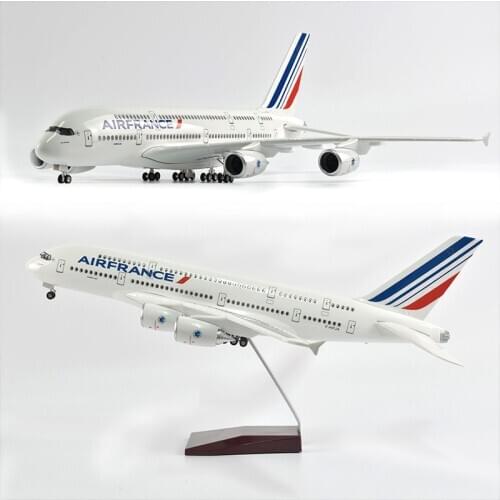 JASON TUTU 1/160 Scale 46CM Air France Airbus a380 Plane Model Airplane Model Aircraft with Light & Wheel Diecast Plastic Resin