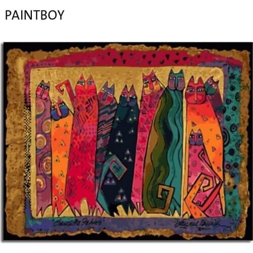 Framed Picture Painting By Numbers Home Decor Abstract Animals DIY Oil Painting On Canvas Wall Art For Living Room 40*50cm