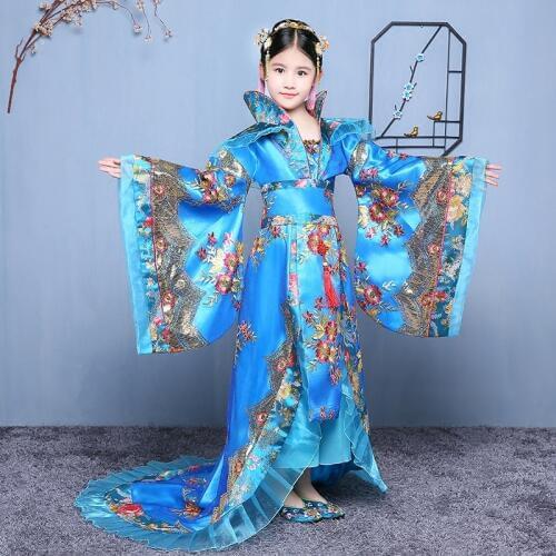 Chinese Traditional Princess Dress Ancient Chid Tang Dynasty Dance Costume Girl Fairy Stage Cosplay Clothing Orient Queen Outfit