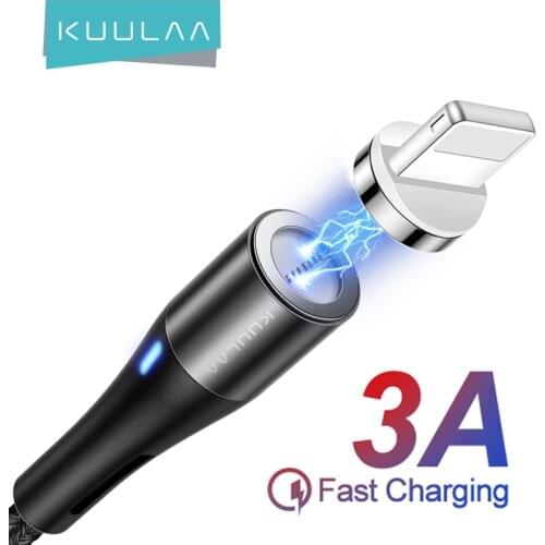KUULAA Magnetic Cable Micro USB C 3A Quick Charge Adapter For iPhone Samsung XiaoMi Charger Magnet Fast Charging USB Type-C Cord