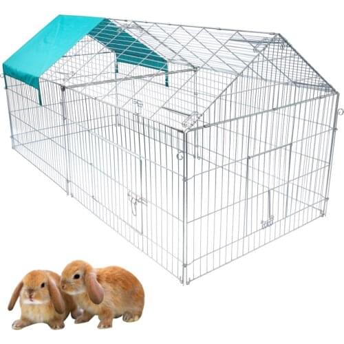 220 * 103 * 85cm Metal Pet Playpen for Small Animals Outdoor Cage Game Playground Fence for Rabbits with Protection