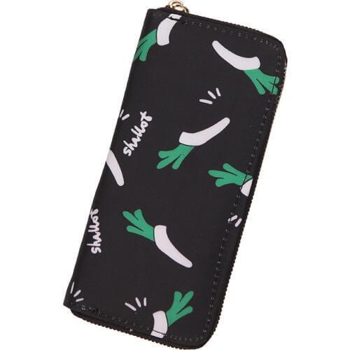 Fashion Ladies Zip Long Wallet Multi-functional Small Fresh Change Card Package Cartoon Printed Zip Wallet