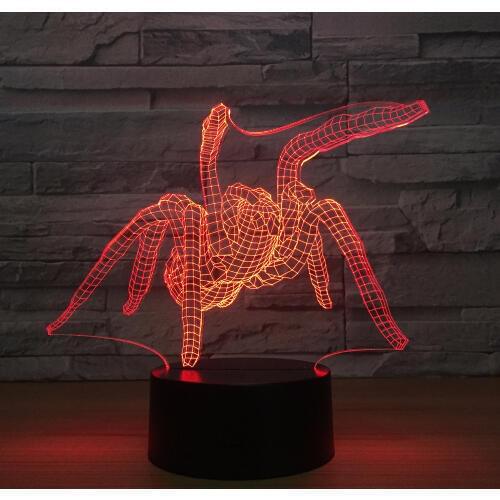 New Spiders Acrylic Creative Usb 3d Night Light Christmas decorations gift for baby room lights Valentines Day gift
