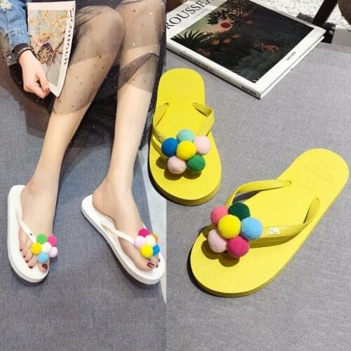 Summer New Ladies Sandals Cute Color Flowers Flip Flops Comfortable Home Outdoor Leisure Flat Women Sandals And Slippers