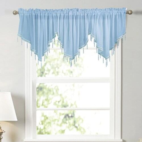Pure Color Triangle Short Curtains Hanging Windows Door Curtains Kitchen Study Rooms Living Room Decoration Curtains