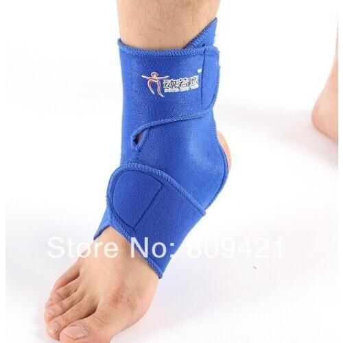 Whole Sale 200pcs/lot Black/Blue Sport Basketball Ankle Foot Elastic Brace Support Wrap Neoprene Adjustable Free Shipment