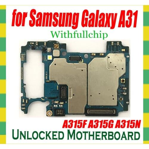 100% Origianl unlocked For Samsung Galaxy A31 A315F A315G A315N Motherboard 128GB 64GB + 6G RAM main logic Board EU Version