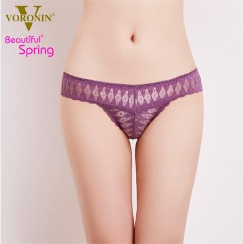 Sexy Transparent Lace Underwear Large Size Boxers Low Waist Women 's Briefs Triangle T Pants Thong